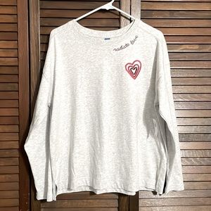 New with Tags Old Navy radiate love ❤️ heart embroidered tee Large L cotton ls